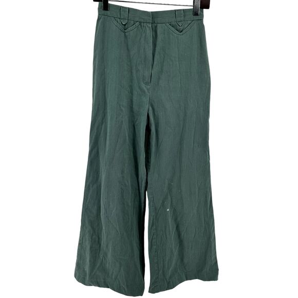 Vintage Selador Bell Bottoms 70s Corduroy Pants High Pocket Cotton Green 26x31 - Picture 2 of 8